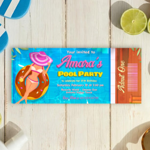 Pool Party Invitation Ticket Invitation
