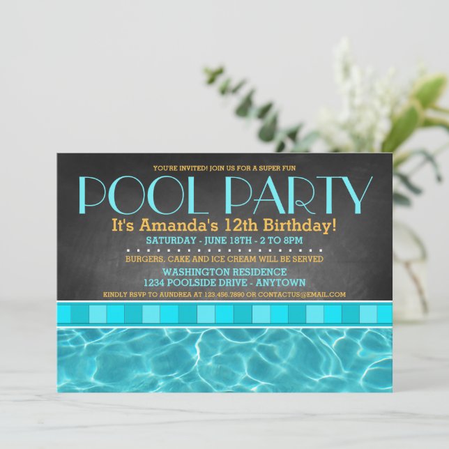 Pool Party Invitations (Standing Front)