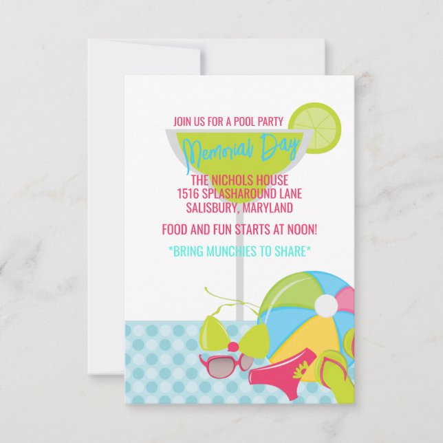 Pool Party Invitations (Front)