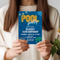 Pool Party Invite For Adults Pool Party Birthday