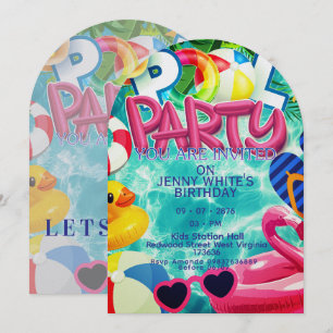 Pool party kids invitation