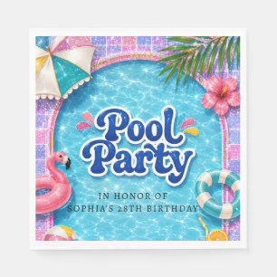 Pool Party Napkins Tropical Flamingo