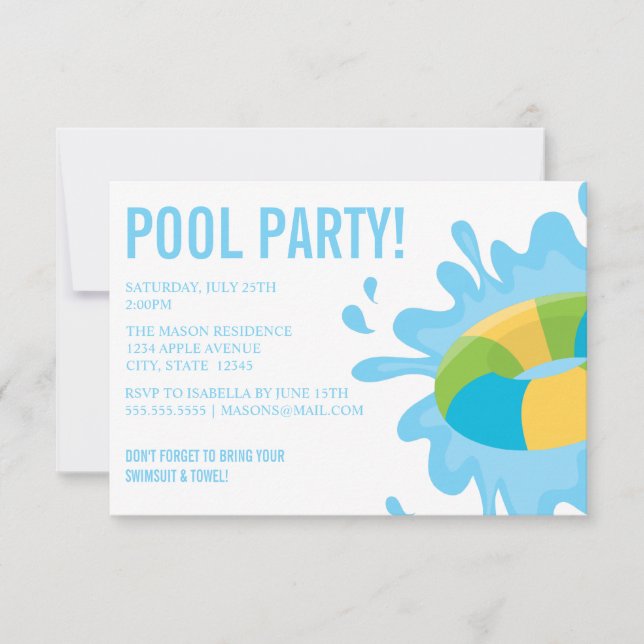 POOL PARTY | Party Invitation (Front)