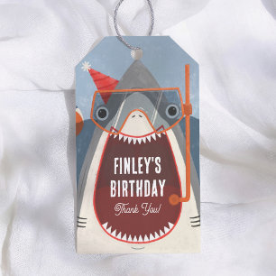 Pool Party Shark Summer Birthday Thank You Gift Tags