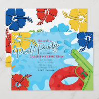 Pool Party Squirt Gun Water Fun Summer Hibiscus