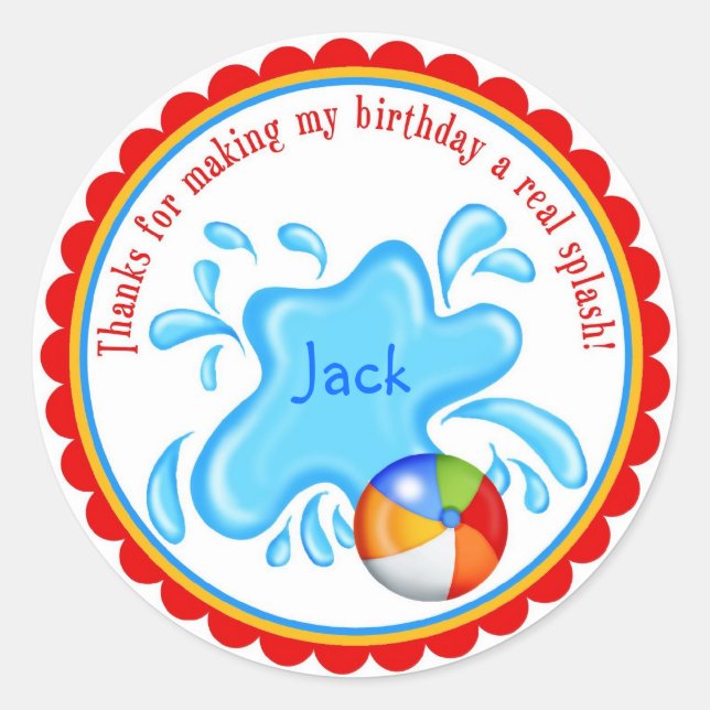 Pool Party  Stickers (Front)