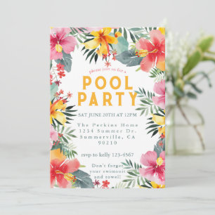 Pool Party Summer BBQ Invitation