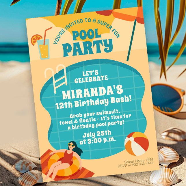 Pool Party Summer Birthday Invitation (Creator Uploaded)