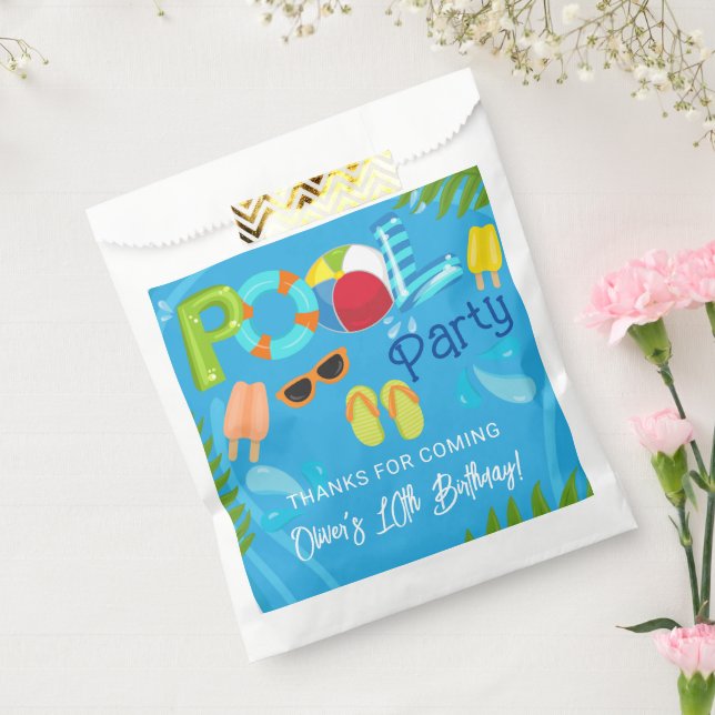 Pool Party Summer Boy Birthday Party Favour Bags (Sealed)