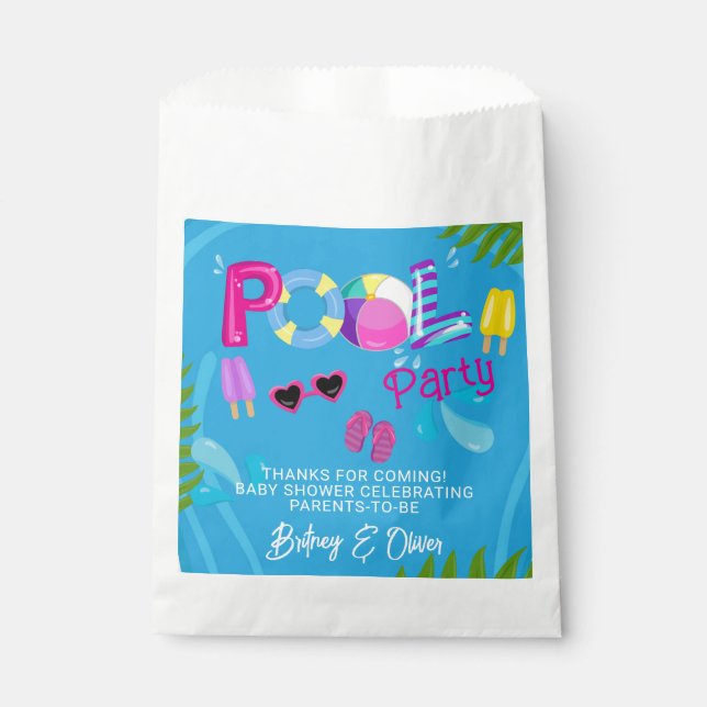 Pool Party Summer Girl Baby Shower Favour Bags (Front)