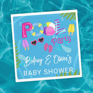 Pool Party Summer Girl Baby Shower Napkin