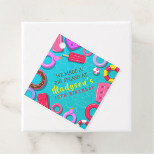 POOL PARTY SWIM Birthday Gift Favour Tags