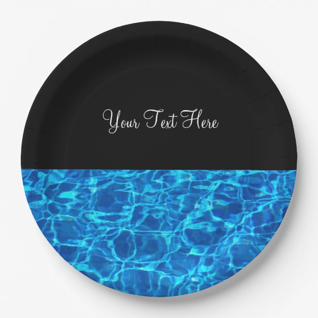 Pool Party Swimming Pool Design Paper Plate (Front)