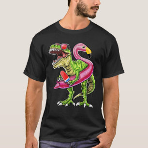 Pool Party T Rex Dinosaur Flamingo Float Summer Gi T-Shirt