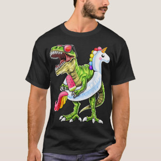 Pool Party T Rex Dinosaur Unicorn Float Summer 883 T-Shirt