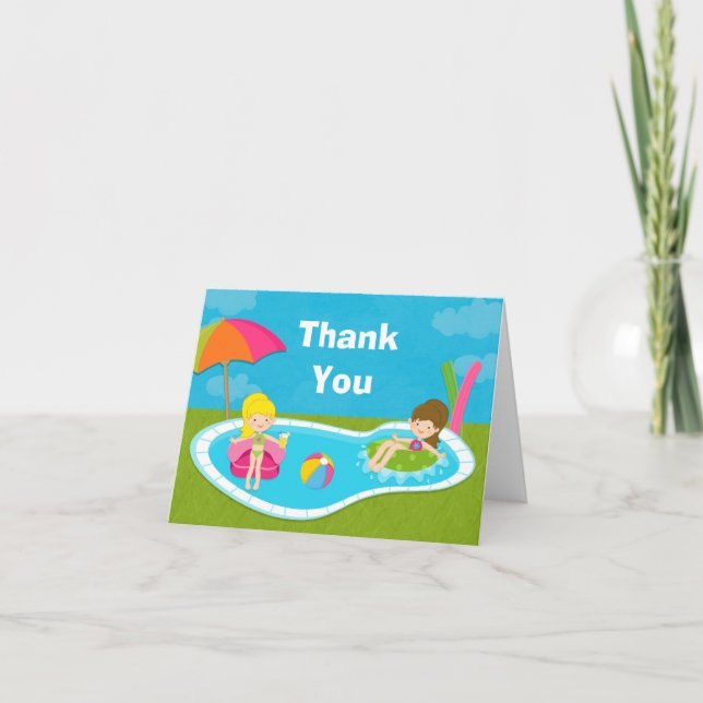 Pool Party Thank You Card (Front)