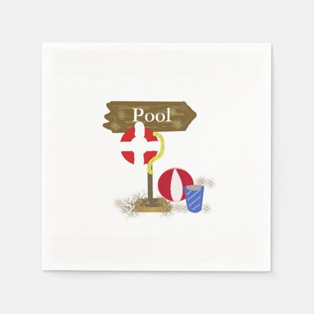 Pool Party Time Napkin (Front)