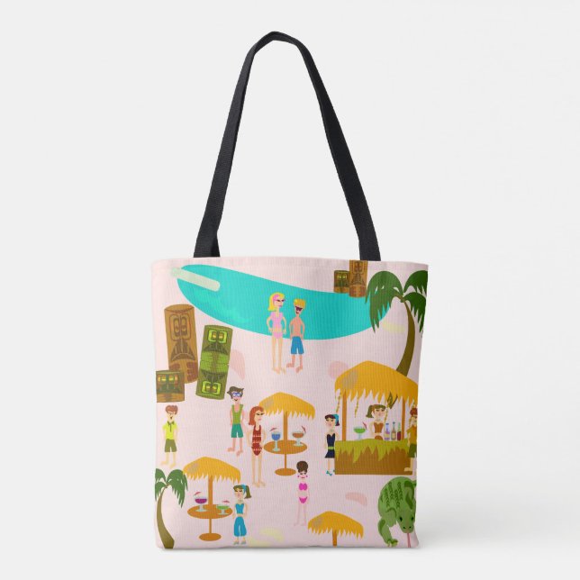 Pool Party Tropical Beach Tote Bag (Back)