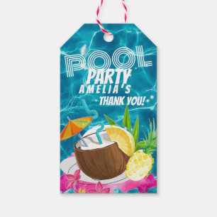 Pool Party Tropical Birthday Party Gift Tags