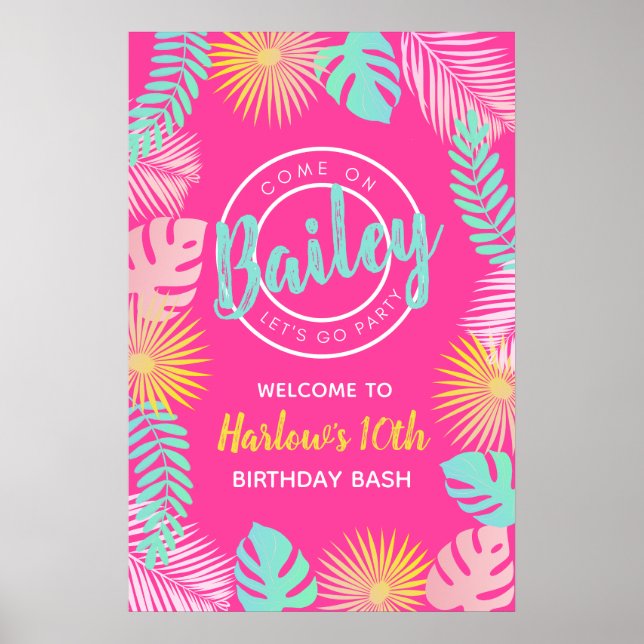 Pool Party Welcome Sign | Pool Party Sign (Front)
