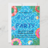 Pool Party with Colourful Beach Balls & Pool Rings