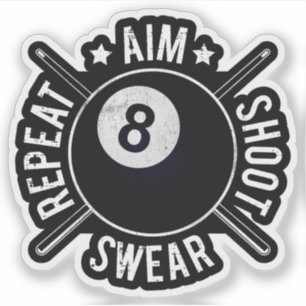 Pool Player Aim Shoot Repeat 8 Ball Billiards