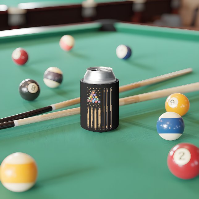 Pool Player American Flag Can Cooler (Creator Uploaded)