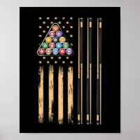 Pool Player American Flag