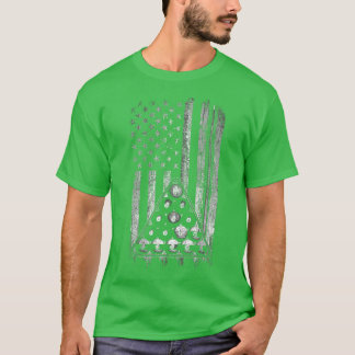 Pool Player  American Flag  T-Shirt
