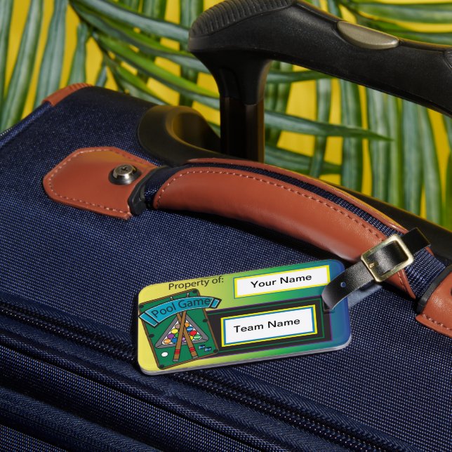Pool Player Billiard Game Luggage Tag (Front Insitu 3)