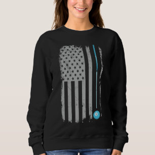 Pool Player - Billiards 8 Ball Vintage American Fl Sweatshirt