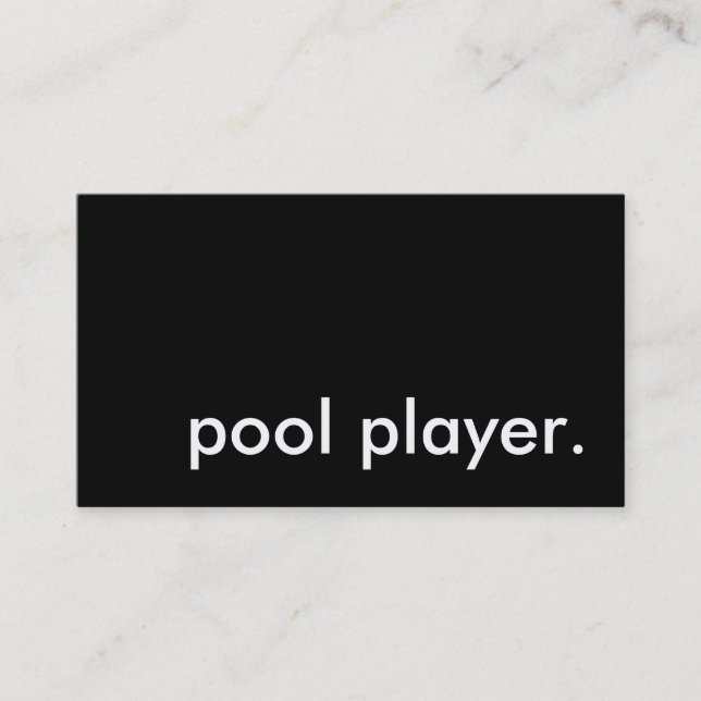 pool player. business card (Front)