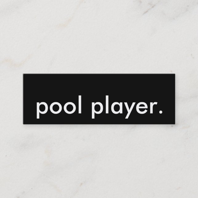 pool player. mini business card (Front)