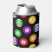 Pool Player Pool Balls Patterned Black
