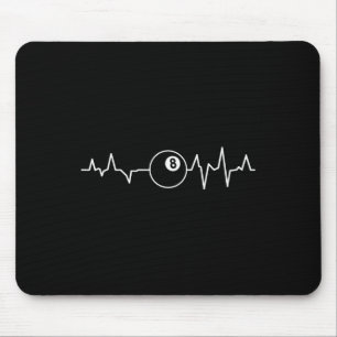 Pool Players Heartbeat Billiards 8 Ball 9 Ball Mouse Pad