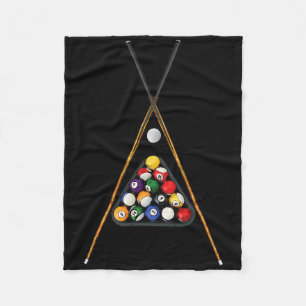 Pool Players Racked Sticks Cue Ball Billiards Art Fleece Blanket