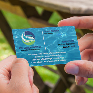 Pool Service and Repair Business Card