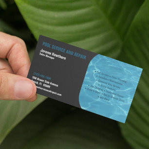 Pool Service and Repair Business Card