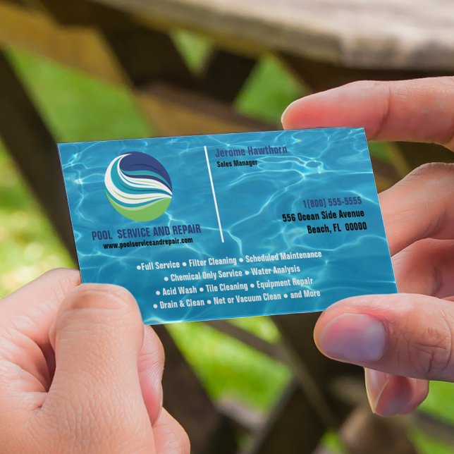 Pool Service and Repair Business Card (Creator Uploaded)