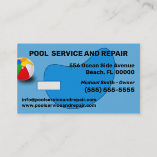 Pool Service and Repair Business Card
