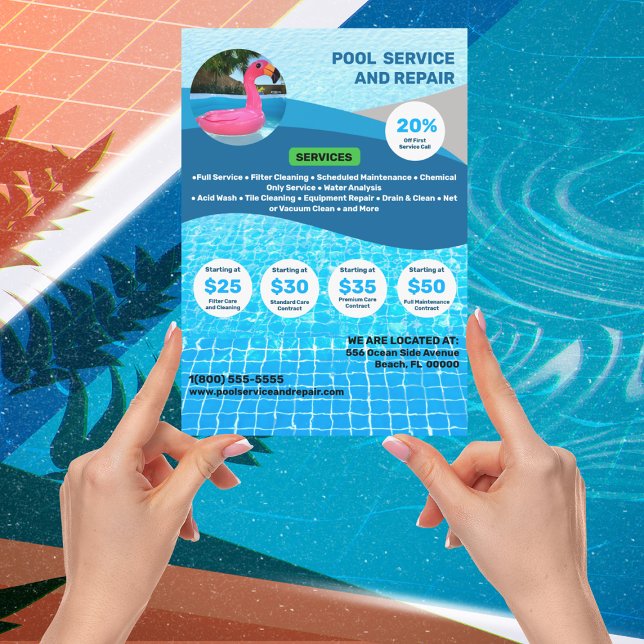 Pool Service and Repair Flyer (Creator Uploaded)
