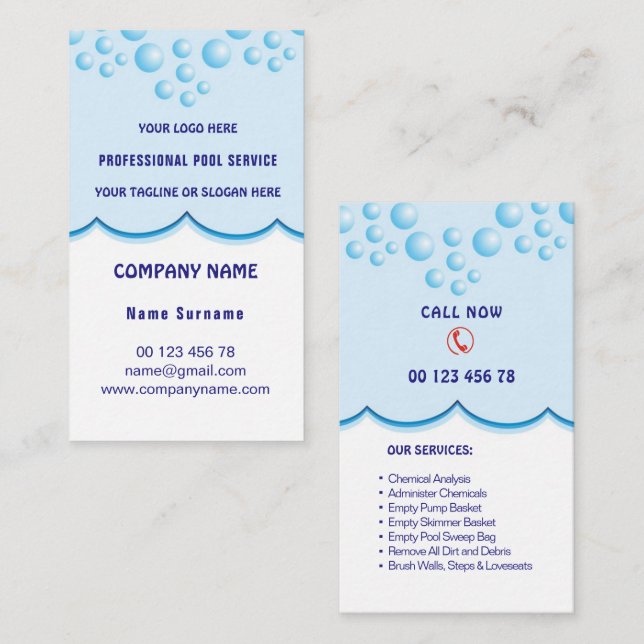 Pool service business card (Front/Back)