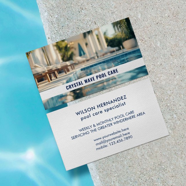 Pool Service Business Card with Custom Photo (Creator Uploaded)
