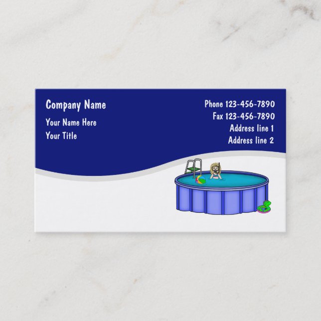Pool Service Business Cards (Front)