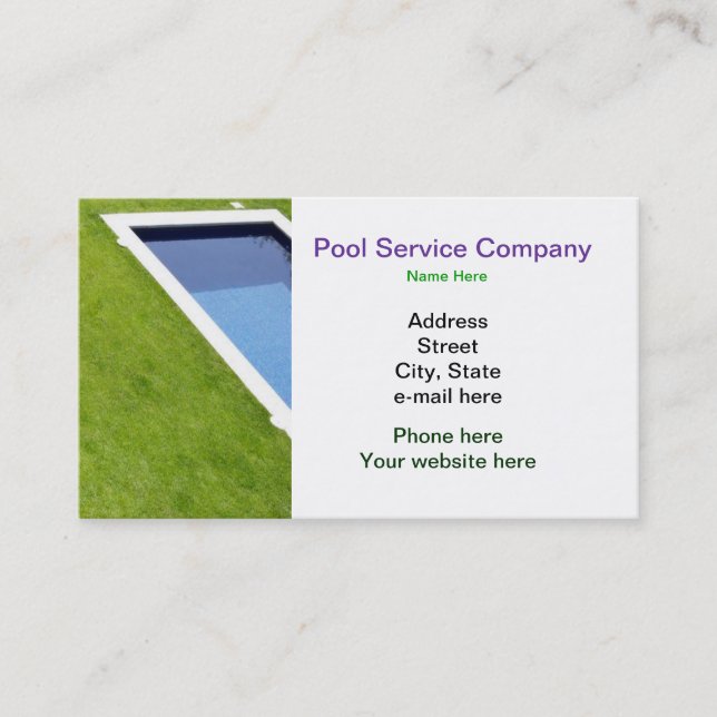 Pool Service Company Business Card (Front)