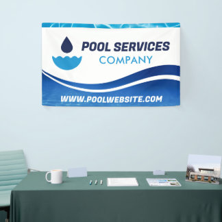 Pool Services | Blue Water Wave | Swimming Pool Banner