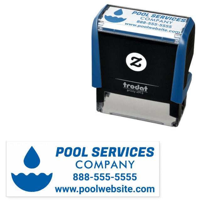 Pool Services Company Self-Inking Stamp (In Situ)