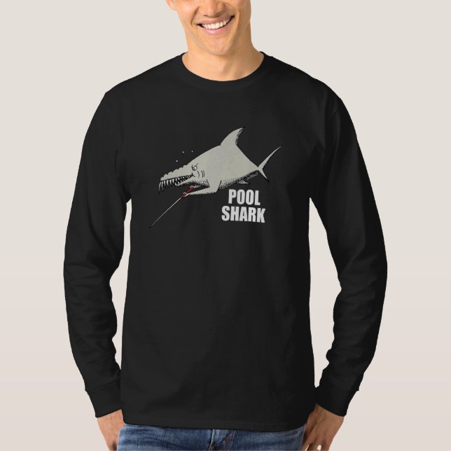Pool Shark Billiards Design For Pool Player T-Shirt (Front)