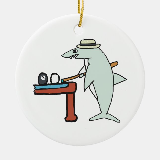 Pool Shark Ceramic Tree Decoration (Front)