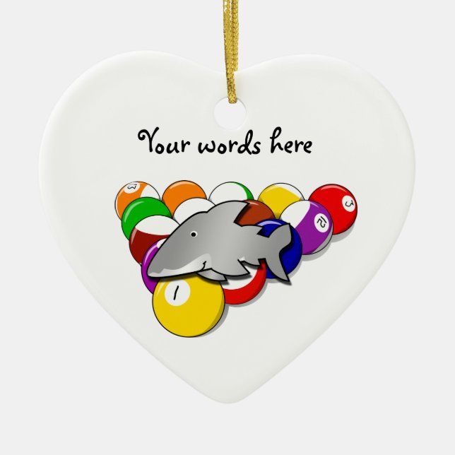 Pool shark ceramic tree decoration (Front)